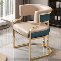 Chaise de salle à manger moderne de luxe léger - Fauteuil en cuir haut de gamme pour hôtel, restaurant, salon, salon de manucure, entrée d'école - Stable