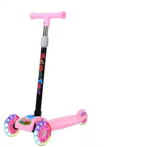 Регулируемый складной электрический скутер для детей с очень широкими колесами из искусственной кожи