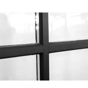 पाउडर लेपित फ्रेम काला सफेद ग्रे एल्यूमीनियम प्रवेश ख़िड़की दरवाजा दो बार खुलने योग्य फलक के साथ