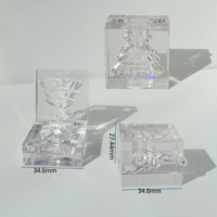 Forme personnalisée Carré Transparent Créatif Petits Pots De Baume À Lèvres Sculpture De Glace Conteneur De Fard À Paupières Boîte D'emballage De Poudre À Haute Brillance