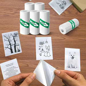 25 adet çift katmanlı Mini termal yazıcı etiket rulo yapıştırıcı yazdırılabilir kağıt notlar dergiler ve el sanatları için 5.7x2.5cm - Product Image 2