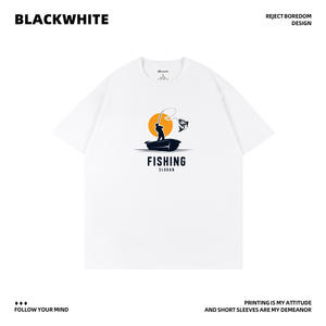 T-shirt à manches courtes pour homme Blackwhite L 100% polyester respirant tricoté Fabriqué en Chine Q27 - Product Image 5