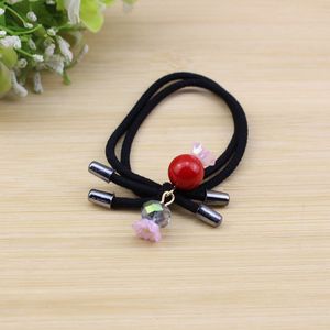 Korean Style Hair Tie Red <b>Bean</b> Bead Elastic Ponytail Holder Casual Fabric Headdress - Product Image 3
