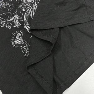 Trendy Women's Loose Black Gothic T-Shirt One Shoulder Spaghetti Strap <strong>Skull</strong> &amp; Wings Print Y2K Punk Grunge Streetwear Casual <strong>Top</strong> - Product Image 4