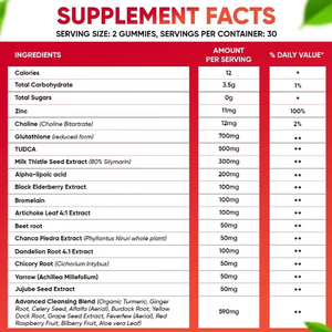 OEM ODM Black Elderberry Extract Milk Thistle Extract Gummies Herbal <b>Liver</b> Health <b>Supplement</b> for <b>Detox</b> Cleansing - Product Image 5