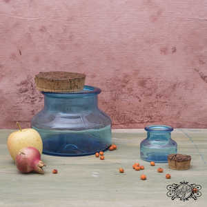Daniele F. Paire de bocaux en verre bleu clair avec bouchons en liège 4 kg pour le stockage en cuisine et pour les fêtes Contenants en verre élégants - Product Image 6