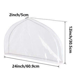 Transparent Half Body Garment Dust Cover Rectangle Hook Type Breathable For Bedroom <b>Storage</b> <b>Clothes</b> Protector - Product Image 4