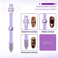 Nouvel outil magnétique 3-en-1 pour ongles, motif arbre de Noël œil-de-chat, double tête, aimant puissant pour salons de manucure