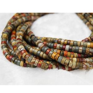 Jaspe de Picasso véritable, perle ronde et ample de bonne qualité, en pierre précieuse naturelle pour la fabrication de bijoux, livraison gratuite Heishi - Product Image 3