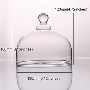 <span class=keywords><strong>Cloche</strong></span> <span class=keywords><strong>en</strong></span> <span class=keywords><strong>verre</strong></span> transparente avec plateau rond noir, couvercle alimentaire pour la présentation de gâteaux, fromages, fruits, décoration - Product Image 5