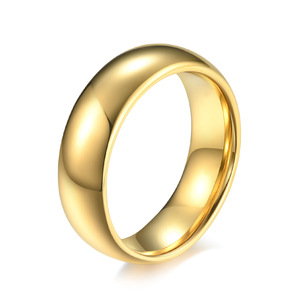 고품질 심플 18k 금도금 반지 4mm 6mm 8mm 텅스텐 스틸 남성용 반지 - Product Image 2