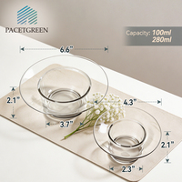 Verre à boire vintage pratique en verre transparent avec base surélevée, sans BPA, compatible lave-vaisselle, pour desserts, salades, soupes, fêtes et restaurants