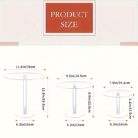 3 Packs de table à dessert transparent Cupcake Pastry Candy Round Acrylic Cake Display Stand for Wedding