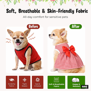 Ropa para Mascotas al por Mayor, Vestido para Perros y Gatos con Diseño a Rayas, Prenda Elegante con Tela Suave y Transpirable para Gatos, Cachorros y Perros de Raza Pequeña - Product Image 2