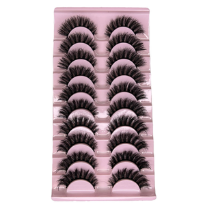 Cils artificiels 8D épais, volumineux, bouclés et frisés, effet duveteux ; cils en faux vison multicouches, longs et croisés. - Product Image 5