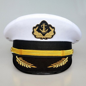 Casquette <span class=keywords><strong>de</strong></span> capitaine <span class=keywords><strong>de</strong></span> <span class=keywords><strong>marine</strong></span> blanche <span class=keywords><strong>de</strong></span> haute qualité, réglable, avec couronne dorée, pour uniforme <span class=keywords><strong>de</strong></span> commandant <span class=keywords><strong>de</strong></span> yacht - Product Image 6