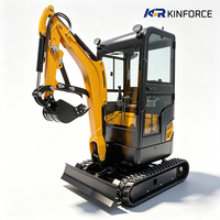 Mini Excavadora Hidráulica de 1.8 Toneladas, Excavadora Pequeña para Granja con Orugas de Goma, Motor y Componentes Principales Disponibles para la Venta