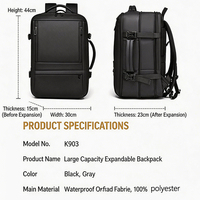 Sac à dos tendance pour l'école, sac à dos pour homme, sac à dos antivol intelligent pour femme, sac à dos pour ordinateur portable avec chargeur USB, sacs imperméables pour homme