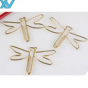clipes de papel gigante Suppliers-Clipes de papel de dragonfly gigantes, cor dourada metálica extra grande