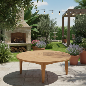 Table basse Cradle ajoute un charme contemporain, design incurvé en teck, créant un centre de table élégant, durable, pliable et imperméable pour l'extérieur - Product Image 6