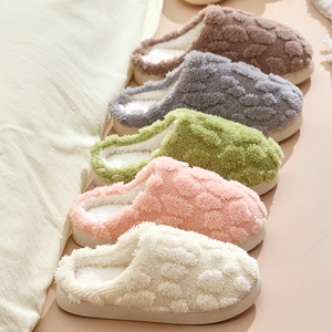 Pantuflas de Felpa para Mujer, Color Sólido, Cálidas para el Hogar, Antideslizantes, de Algodón Suave, para Interiores, Rosa, Gris, Café, Color Aleatorio M23303 - Product Image 3