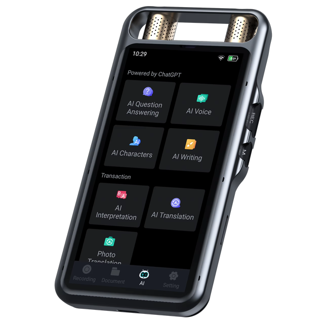 VORMOR M5 Wireless Voice Recorder Portable Smart AI Language Translation Device Offline Translation 16GB Digital Voice Recorders