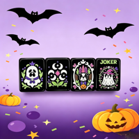 Tuiles de Mahjong Winmax Halloween Bouledogue Français |   Jeu de Mahjong Spooky Dog |   Carrelage en caoutchouc naturel pliable et portable pour le divertissement