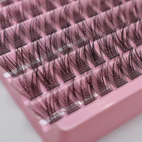 Kit d'extension de cils individuels de luxe professionnels faits à la main, style Manga Anime, cils effilés, en fibres synthétiques, aspect naturel