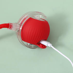 Giocattolo Ecologico per Gatti a Forma di Palla Divertente, Auto-Giocante Anti-Noia, Accessori per Animali Domestici, Giocattolo in Silicone con Piume da 6cm per Gatti - Product Image 4