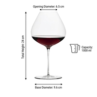 Verre à pied Bourgogne ultra fin de luxe moderne sans plomb fait main, capacité 1000 ml, pour mariages et usage domestique