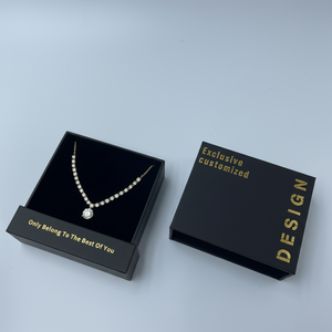 Boîte à tiroir personnalisée de petite taille, emballage de luxe fait main, boîte à tiroir coulissante rigide avec ruban - Product Image 1