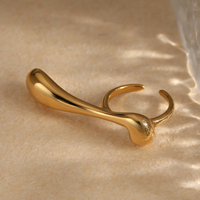 CLIORO Wasserfester Anlaufgeschützter Vergoldeter/Versilberter Edelstahlring in Schmetterlingsform mit Personalisierter Gravur Unisex-Design