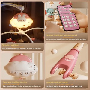 Jouet suspendu rotatif à hochets pour bébé, de haute qualité, en forme de lapin nuage, pour l'éveil et l'éducation précoce, ornement décoratif pour chambre d'enfant et bureau - Product Image 3