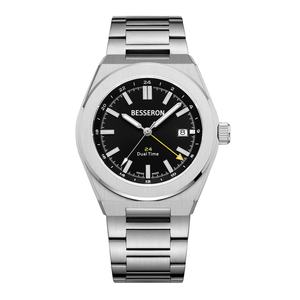 Montre pour homme BESSERON, fabrication professionnelle, logo personnalisé OEM, acier inoxydable, quatre aiguilles, luminescente, quartz, luxe - Product Image 3