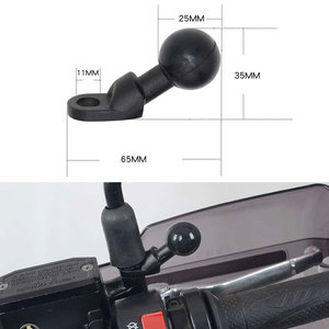 Điện thoại di động chủ ổ cắm với gương bóng Cơ sở 1 inch x núi 10mm Angled Bolt vít xuống di động gắn kết cho xe máy cho RAM - Product Image 4