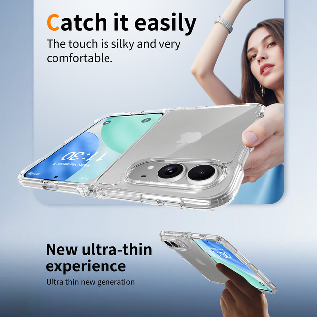 Luxury Blank Bulk Wholesale Mobile Phone Cases clear Tpu Casing Phone Transparent Shockproof Cell Phone case for iphone 18 Fold