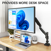 Nouveau support de bureau réglable pour un seul moniteur, écrans de 17 à 32 pouces, mouvement complet, ressort à gaz, rotation, montage VESA, design gain de place