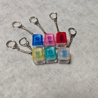 Acrylic Fish Decompression Glowing UV Printed Square Mechanical Keyboard Key Toy Button Electronic Mini Key Cap Small Pendant