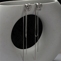 FUAMAY joyería de moda 925 plata esterlina Micro borla oreja brazalete mujer nicho diseño circón largo borla brazalete pendiente