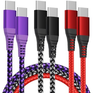 Productos de Moda, Cable Tipo <span class=keywords><strong>C</strong></span> a Tipo <span class=keywords><strong>C</strong></span> de 3 pies, 6 pies y 10 pies con Servicio Personalizado, Cable de Datos Trenzado de Nailon con Carga Rápida PD de 100 <span class=keywords><strong>W</strong></span> - Product Image 1