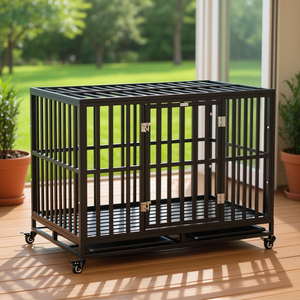 Petmate Heavy Duty Foldable <b>Dog</b> Kennel Black Steel Wire <b>Crate</b> With Removable Tray Indoor Outdoor Use <b>Small</b> <b>Dogs</b> - Product Image 2