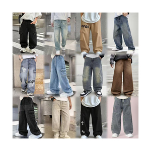 Jeans en coton pour garçons et filles, style déchiré, coupe droite, avec cordon de serrage, imprimé, pour 2-<span class=keywords><strong>10</strong></span> <span class=keywords><strong>ans</strong></span>, directement de l'usine, collection 2026 - Product Image 2
