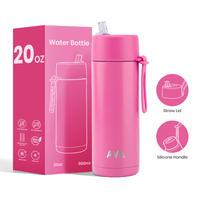 Gobelet en céramique réutilisable de 20oz sans bpa avec logo personnalisé bouteille d'eau de sport en plein air avec couvercle en paille