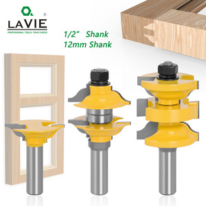 Lavie, jeu de 3 fraises à rainurer pour portes intérieures, tige de 12 mm/12,7 mm, fraises à rainurer en forme de ogee assorties, fraises en carbure de tungstène, ODM/OEM - Product Image 2