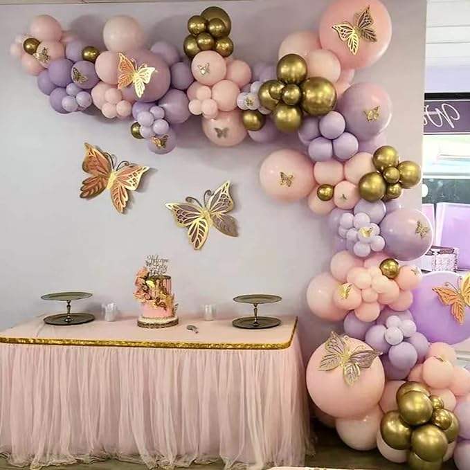 Pink Purple Balloons 65Pcs 12 Inch Pastel Pink Purple and Confetti Latex Balloon Bulk for Bridal Shower Hot-selling