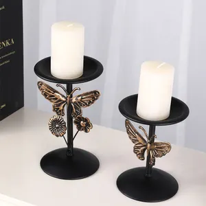 Candle Holders Custom Candle Cylinder Candle Holder Nordic Style High Quality Custom Butterfly Home Decoration Metal OEM Build