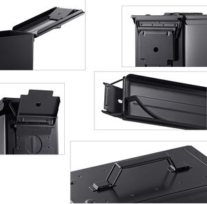 Hộp đựng dụng cụ bằng kim loại chắc chắn, chống thấm nước, loại nặng, cỡ 50 Cal M2A1, có thể đựng đạn, hộp đạn với nắp có thể tháo rời - Product Image 4