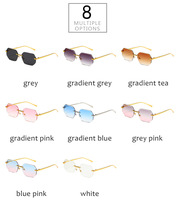 Lunettes de soleil métalliques sans monture unisexe de luxe, coupe diamant, couleur cuivre doré, protection UV400, anti-reflet, polygonales, personnalisables – Meilleures ventes