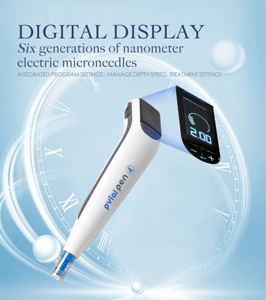 <span class=keywords><strong>Dermapen</strong></span> Électrique <span class=keywords><strong>Professionnel</strong></span> Réglable à Affichage Numérique Nano pour le Rajeunissement de la Peau et l'Anti-rides - Product Image 2