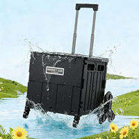Chariot pliant personnalisé en plastique PP moulé par injection pour rangement et organisation dans les appartements, pique-niques, garages et vêtements